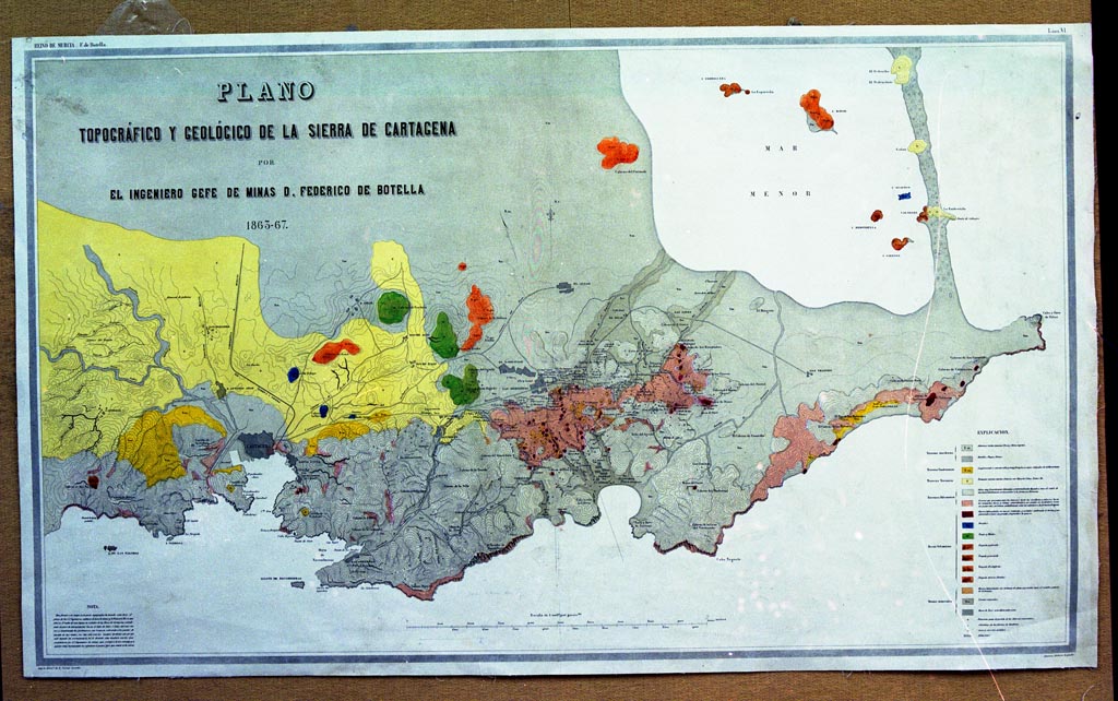 Plano topográfico y geológico de la sierra de Cartagena